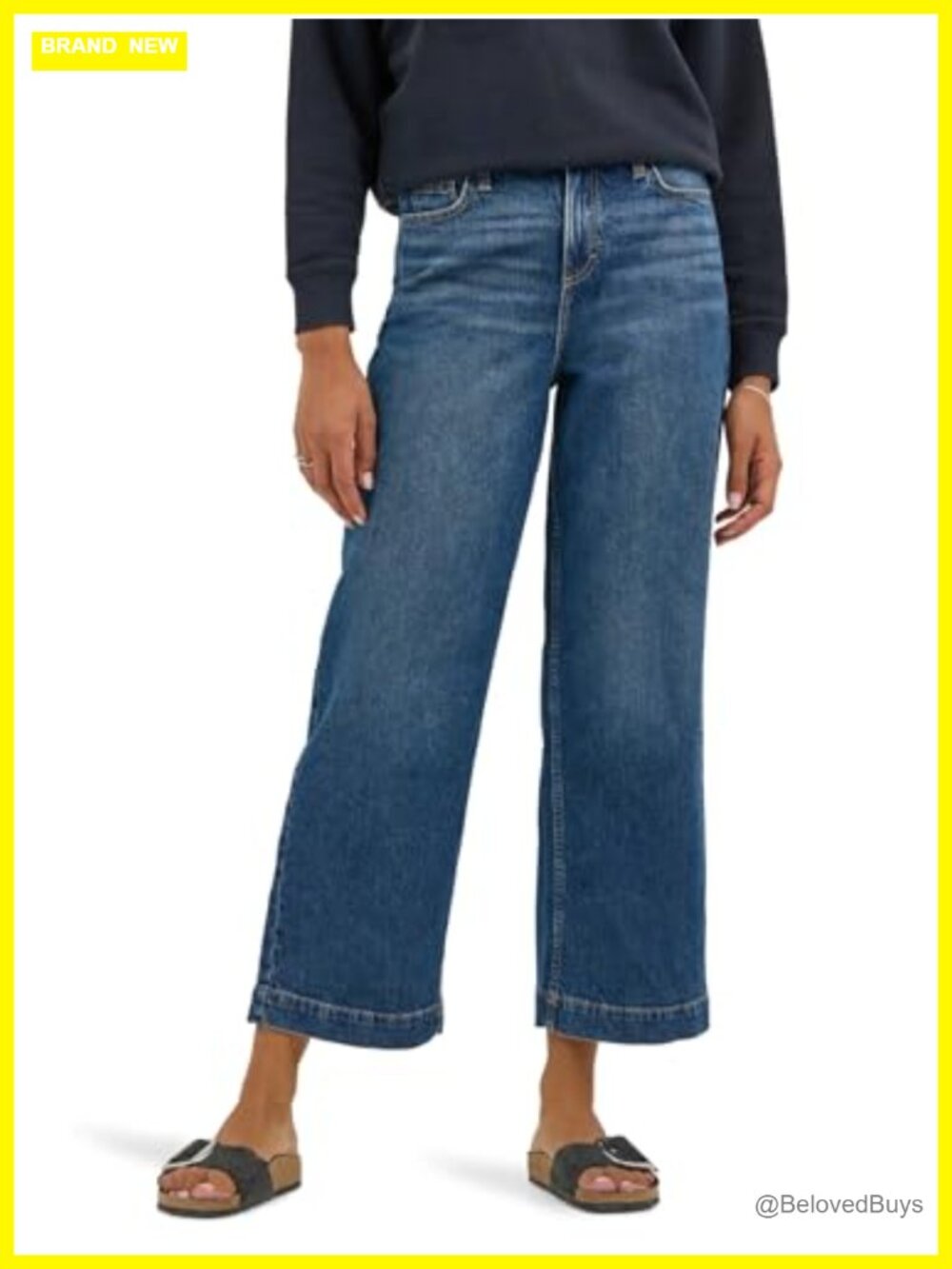 Lee Legendary High Rise Wide Leg Crop Jeans Stretch Denim